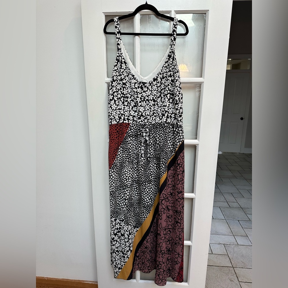 Eloquii Bohemian Resort Mixed-Print Maxi Dress Shabby Chic Career Plus Size 24